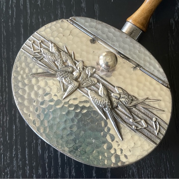 Vintage Silver Bronze Silver-Plated Tarnish Resistant With Lid Handle Jewelry Bo - Picture 3 of 11